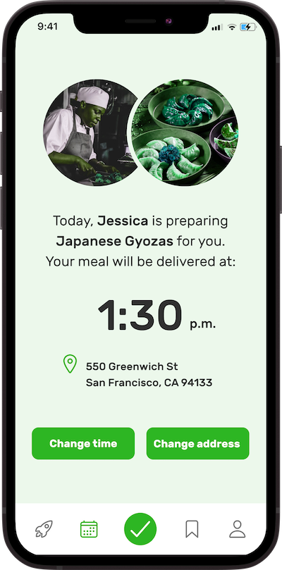 iPhone app
            delivery screen